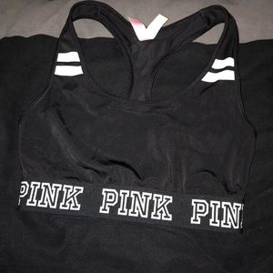 Pink sports bra